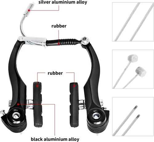Miniatura 3 de Gashwer Juego completo de frenos de bicicleta, freno universal delantero y trasero de bicicleta MTB, kit de palanca de cables de pinzas interiores