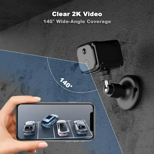 Miniatura 12 de Cámara de seguridad sin WiFi pequeña, cámara de seguridad celular 4G LTE, cámara de vigilancia magnética 2K con batería de espera larga, detección