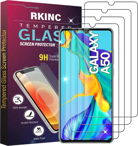 Miniatura 12 de RKINC Protector de pantalla [paquete de 4] para Samsung Galaxy A12 / Galaxy A02S / A12 Nacho, protector de pantalla de vidrio templado, 0.013 in