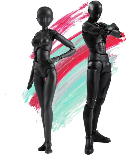 Miniatura 11 de Figuras de acción gnallang Modelo PVC (Color Negro) con Caja Modelos de Figuras para Dibujar para Artistas (Masculino)