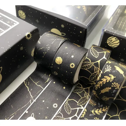 Miniatura 6 de Creative Washi - Juego de 10 rollos de cinta adhesiva decorativa con impresión de lámina dorada para artes, manualidades, diarios, planificadores