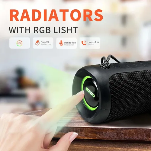 Miniatura 7 de Altavoz portátil inalámbrico, altavoz Bluetooth impermeable IPX7, sonido estéreo fuerte de 25 W, tecnología Bassboom, emparejamiento TWS, micrófono