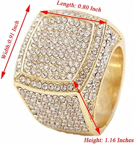 Miniatura 2 de Charles Raymond Bling Bling Hip Hop Iced Out Luxury BIG Oversize Anillo para hombre - 444
