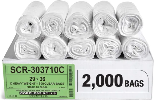 Miniatura 39 de Aluf Plastics - Bolsas de basura de 7-10 galones (paquete comercial de 1000 unidades) - Serie de reducción de fuente, valor de alta densidad