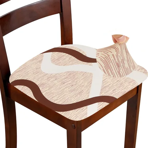 Miniatura 10 de Fundas de asiento para silla, juego de 6, fundas elásticas negras para silla de comedor cuadradas, extraíbles y lavables, protector de asiento