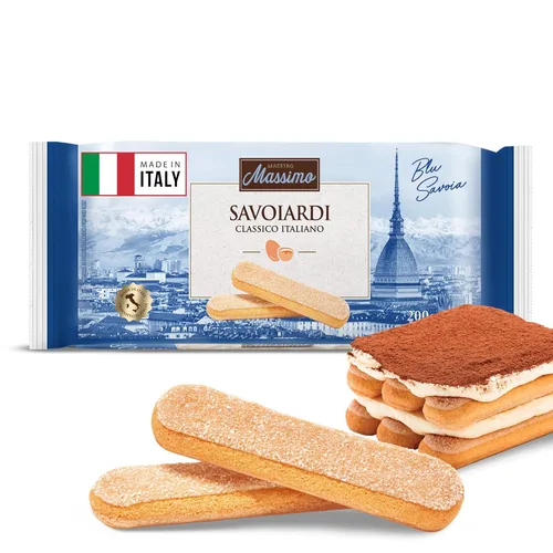 Maestro Massimo Savoiardi Original Italian Ladyfingers, 7.05 onzas, producto de Italia, aperitivo de dedos de dama premium, galletas italianas para