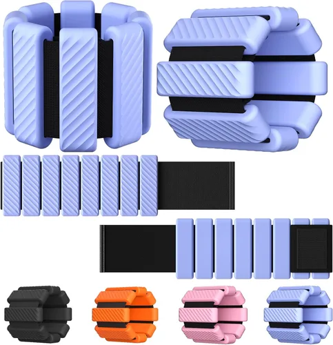 Miniatura 10 de Pesas de muñeca y tobillo para mujer, juego de 2 pesas portátiles y resistentes para brazos y piernas (1 libra cada una), pesas de tobillo