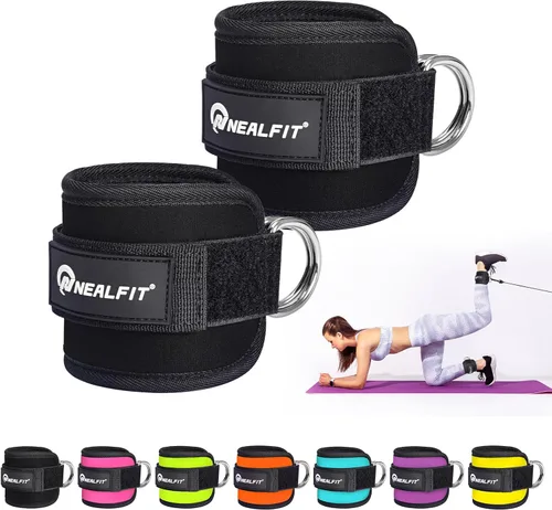 Miniatura 15 de NEALFIT Ankle Strap for Cable Machine, Gym Ankle Cuff for Kickbacks, Leg Extensions, Glute Workouts, Booty Hip Abductors Exercise for Women and Men