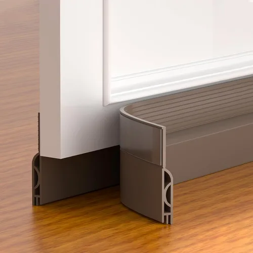Miniatura 15 de Tope de corriente de puerta Pundin, barrido de puerta ajustable para la parte inferior de la puerta, sello de puerta inferior de silicona