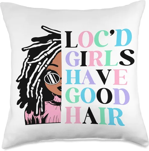 Miniatura 4 de Locs Afro Dreadlocks Love Beauty Hair Loc'd Good Hair Black American African Girl Throw Pillow, 16x16, Multicolor