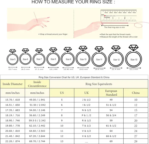 Miniatura 8 de Gem Stone King Anillo de boda de 3 piedras de oro blanco redondo de 10 quilates con zafiro azul y zafiro naranja y diamante cultivado en laboratorio