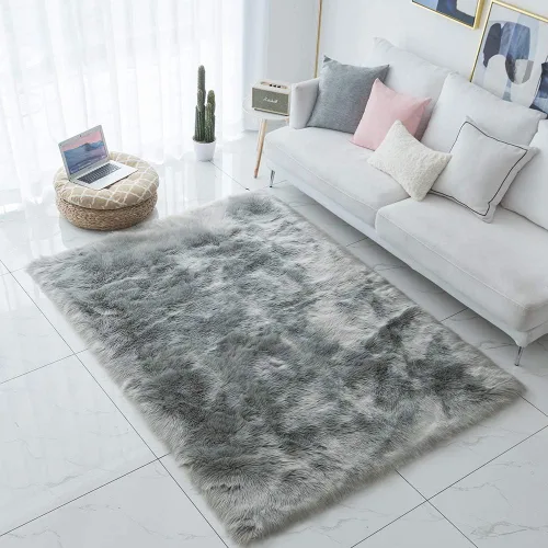 Miniatura 25 de Carvapet - Tapete suave de cuero sintético de oveja, lanudo y lujoso, grande (para decorar habitación), lado de la cama, dormitorio, sala de estar