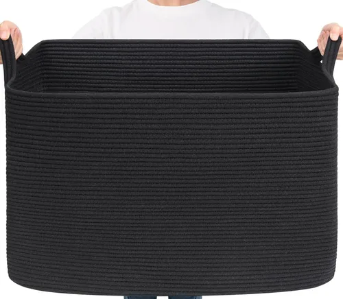 Miniatura 32 de Goodpick Cesta Grande de Almacenamiento de Juguetes, Cestas de Cuerda de Algodón Gris Contenedor de Almacenamiento de Juguetes para Bebé, Niños