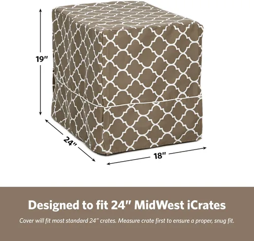 Miniatura 6 de MidWest Homes for Pets Funda para jaula para perros pequeños con protector de tela Teflon, funda de privacidad de poli-algodón para perrera que se