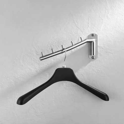 Miniatura 3 de JQK - Percha plegable para colgar en la pared, gancho de acero inoxidable con soporte para brazo oscilante, sistema colgante de ropa, organizador