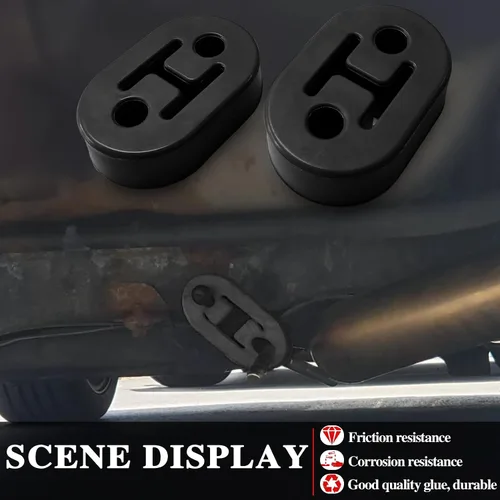 Miniatura 7 de 2 piezas de goma para suspensión de escape de 2 agujeros, diámetro del orificio de 0.429 in, 0.43 pulgadas, aislamiento de escape universal, caucho