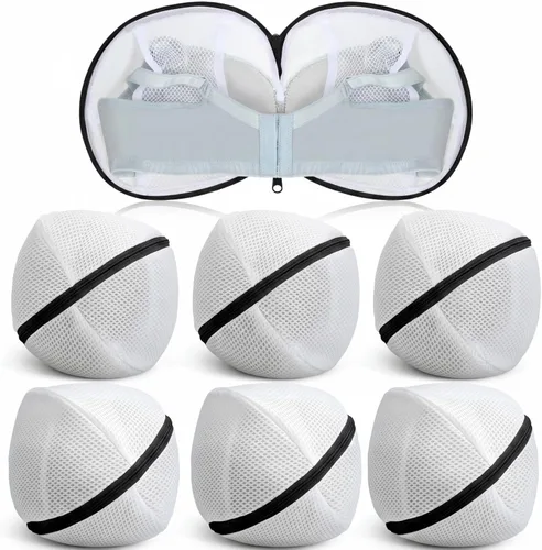 Miniatura 8 de Shappy 6 piezas de bolsas de malla para lavar brasieres para lavandería, bolsas de lavado de lencería y ropa interior con cremallera para mujeres