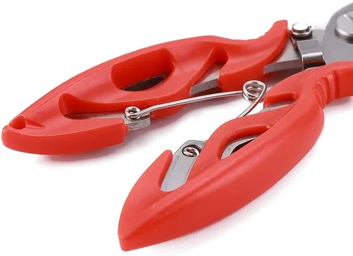 Miniatura 7 de FOSTAR Alicates de pesca, Removedor de gancho de acero inoxidable, Tijeras de línea de pesca, Cortadores de línea trenzados, Abreanillos divididos