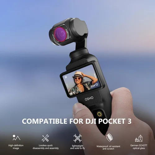 Miniatura 2 de STARTRC Juego de filtros NDPL para DJI Osmo Pocket 4/3 Creator Combo Accesorios – Paquete de 4 ND/PL16, ND/PL 32, ND/PL 64, ND/PL256 (magnético)