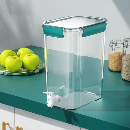 Miniatura 5 de LIFKOME 2 recipientes dispensadores de líquidos para fiestas, dispensador de bebidas, contenedor de agua con espita para refrigerador, jarra de agua
