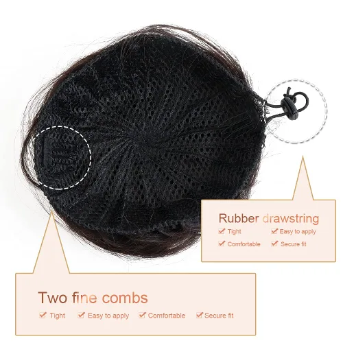 Miniatura 5 de 2 extensiones de moño de cabello, accesorio de peluca, extensiones de cabello hacia arriba, coleteros para el cabello, extensiones de moño para cola