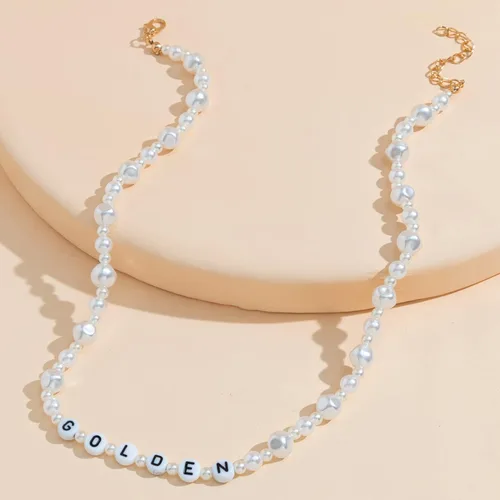 Miniatura 3 de Gargantilla de perlas con cara sonriente, collar de perlas irregulares de Harry Golden para mujer, bohemio, colorido, cuentas de sonrisa