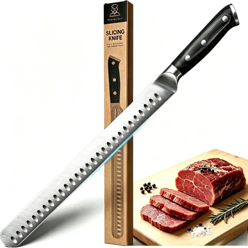 YFWOOD - Cuchillo de pechuga, cuchillo de trinchar de 12 pulgadas para carne | Cuchillo de corte para cortar carne, acero inoxidable de alto