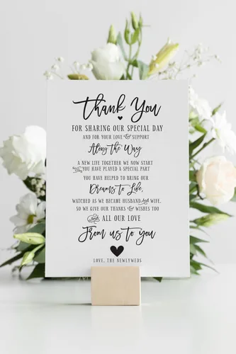 Miniatura 6 de Your Main Event Prints 50 tarjetas de agradecimiento de boda, perfectas para añadir a centros de mesa y decoraciones de boda para recepciones