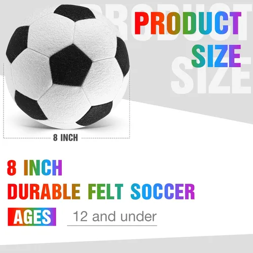 Miniatura 2 de Libima 2 pelotas de fútbol suaves de Navidad para interiores con bomba de 8 pulgadas, tamaño oficial 4, pelota de fútbol deportiva de fieltro