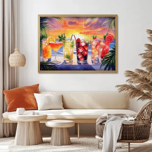 Miniatura 3 de PICKFORU - Rompecabezas de playa de verano para adultos, 1000 piezas, coloridos rompecabezas de vacaciones junto al mar, escena del atardecer, tema