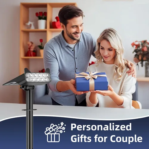 Miniatura 6 de HOFLYW Focos solares impermeables para exteriores, luces solares de camino de paisaje del atardecer al amanecer, iluminación al aire libre, 4 modos