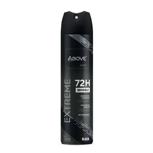 ABOVE Extreme Men Black - Desodorante antitranspirante en aerosol 72H para hombres, 5.07 onzas líquidas, sin aluminio, niebla fresca, sin manchas,