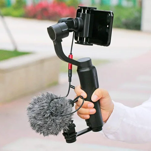 Miniatura 12 de ULANZI PT-3 Adaptador de montaje de zapata fría triple de aluminio para cardán (DJI Osmo Mobile 2/3, Zhiyun, Feiyutech), barra de extensión