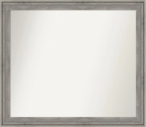 Miniatura 340 de Amanti Art Espejo de pared personalizado no biselado (24.5 x 24.5 pulgadas), marco gris marrón alta, varios tamaños personalizados, espejo de baño