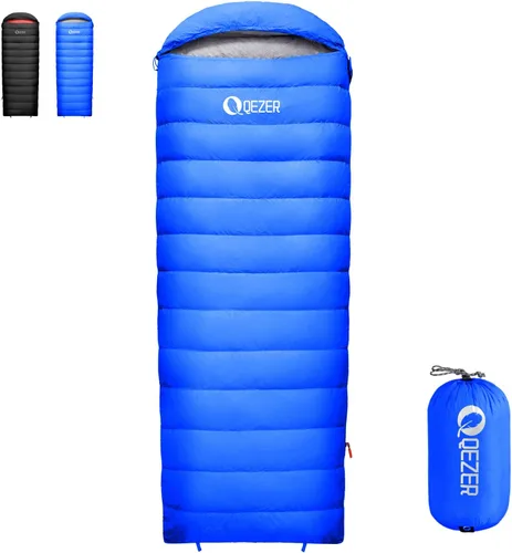 Miniatura 10 de Saco de dormir de plumón para adultos, 600 de potencia de relleno, ultraligero y compacto con saco de compresión para mochileros, camping, senderismo