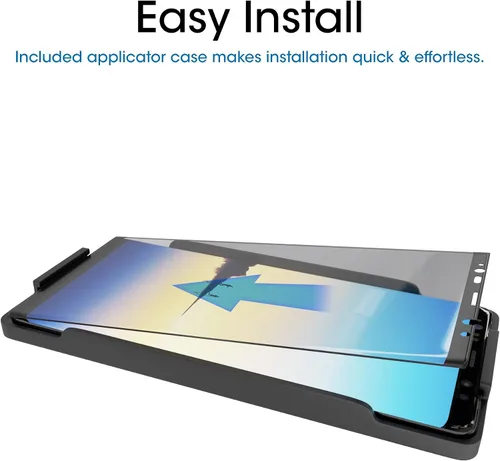 Miniatura 2 de amFilm Protector de pantalla de vidrio para Samsung Galaxy Note 8, cobertura de pantalla completa, vidrio templado curvado 3D, matriz de puntos