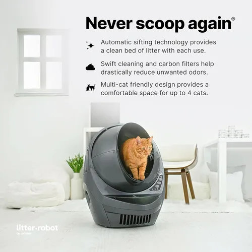 Miniatura 3 de Whisker - Paquete de 3 núcleos de robot de arena (gris) – Caja de arena automática para gatos de autolimpieza, WiFi habilitado, incluye robot