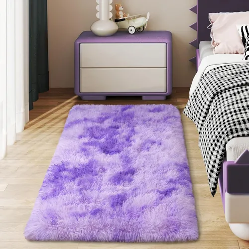 Miniatura 28 de Alfombras suaves para pasillos de dormitorio, nuevas, con parte inferior antideslizante mejorada, de 2 x 3, alfombra esponjosa y peluda verde