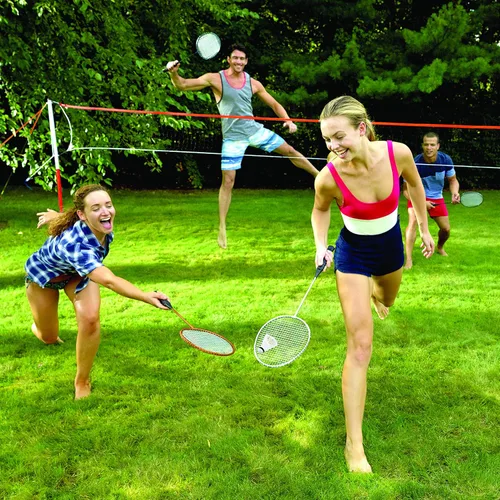 Miniatura 6 de Franklin Sports Juegos de Red de Bádminton - Patio Trasero al Aire Libre + Playa Red de Bádminton + Juego de Equipo - (4) Raquetas + (2) Volantes +