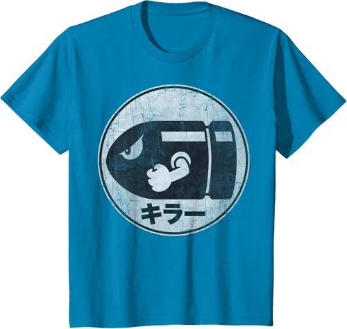 Miniatura 41 de Super Mario Camiseta con logotipo de Bullet Bill Distressed en Kanji