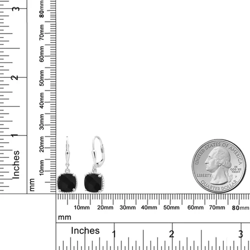 Miniatura 3 de Gem Stone King Aretes colgantes de plata de ley 925 de 0.315 pulgadas para mujer