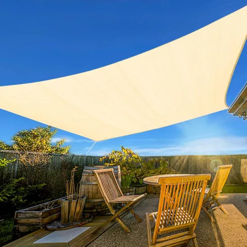 Artpuch - Toldo tipo vela, rectangular, color crema, 5.46 oz/yd², bloquea los rayos ultravioleta, ideal para el patio, jardín, instalaciones y