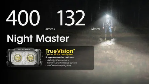 Miniatura 4 de Nitecore NU25 MCT UL Linterna frontal ultraligera de 400 lúmenes, recargable USB-C para mochilero, camping y running