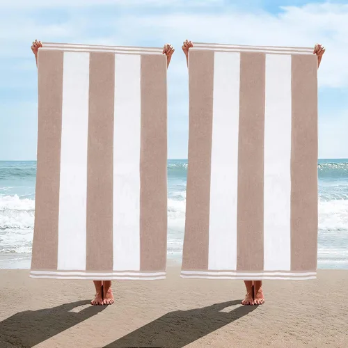 Miniatura 55 de Superior Juego de toallas de playa de algodón de gran tamaño de 4 piezas, toallas absorbentes para baño, playa, piscina, natación, adultos, niños