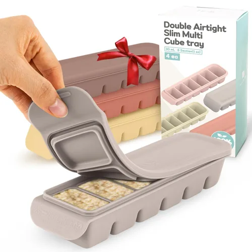 Miniatura 10 de Bandeja de silicona para congelador con tapa, 100% silicona platino de grado alimenticio, resistencia a fugas y apta para lavavajillas para 4
