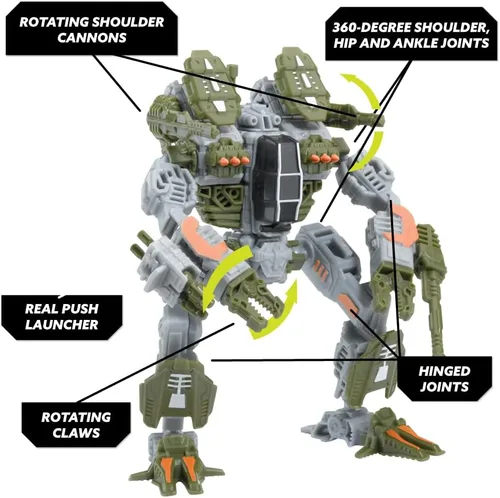 Miniatura 3 de Snap Ships Forge Maul FT-12 Assault Mech - Construir para la batalla - No requiere baterías - Construye 3 diseños diferentes -8+