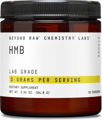 BEYOND RAW Chemistry Labs HMB en polvo, aumenta el rendimiento, 30 porciones
