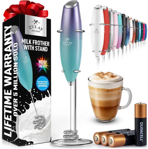 Miniatura 110 de Zulay Milk Boss Espumador de leche potente manual, hace espuma para latte, batidor para mezclar bebidas, café, miniespumador para capuchino, frappé