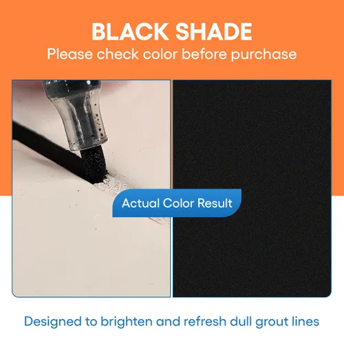 Miniatura 4 de Pluma de lechada – Negro – Pluma de pintura y reparación de lechada para azulejos para baño y cocina, marcador de retoque de lechada impermeable