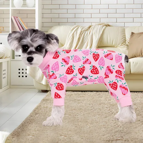Miniatura 2 de Traje de recuperación quirúrgica para perros pequeños, mameluco para cirugía hembras, pijamas para perros pequeños, pijama de manga larga, vendajes